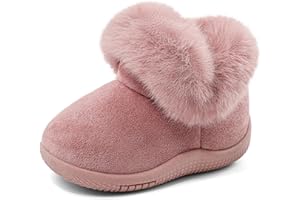 MK MATT KEELY Toddler Snow Boots for Infant Boys Girls Winter Warm Lining Boots Baby Soft Sole Anti-Slip Walking Shoes Cold Weather Outdoor Faux Fur Booties