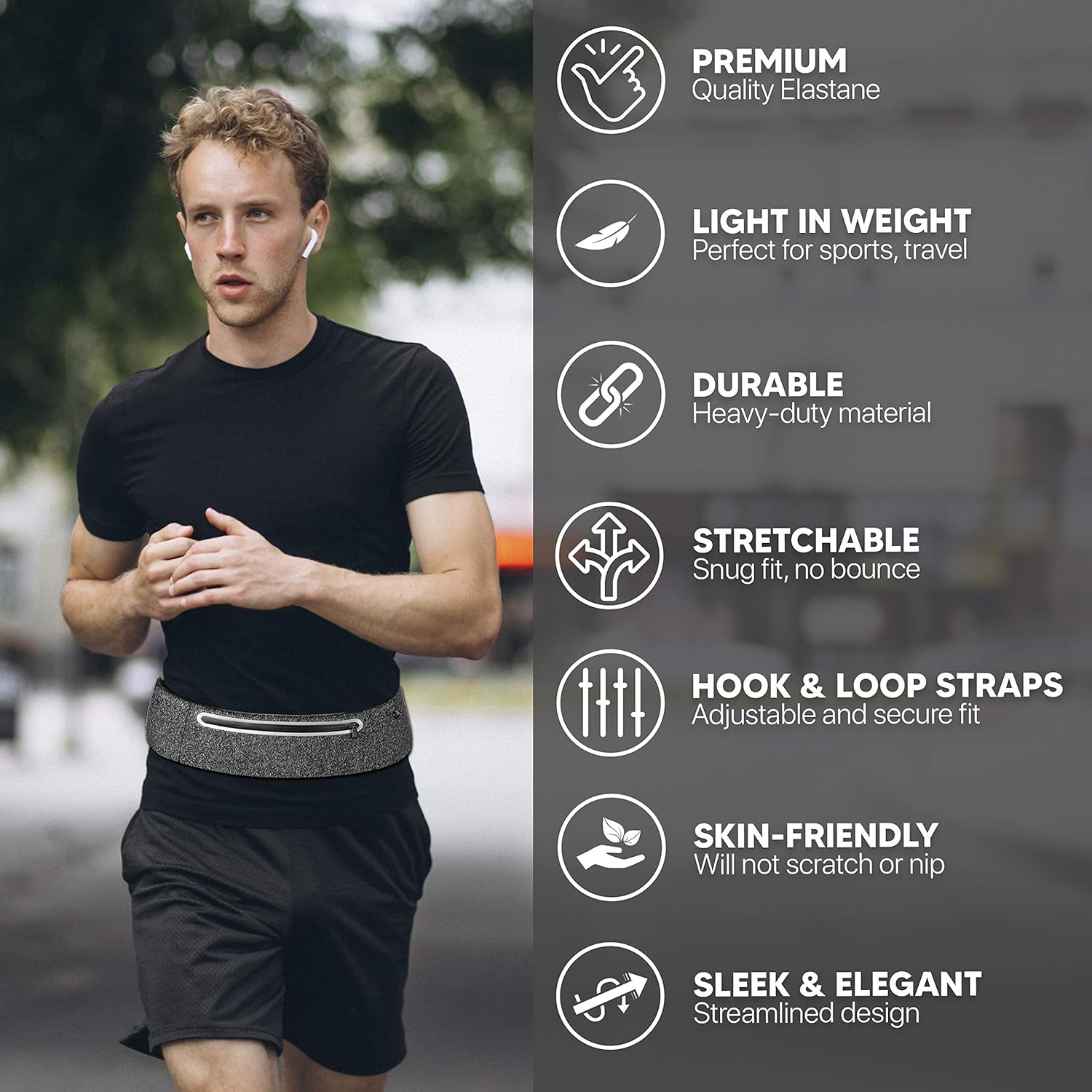 Trimaflex Running Belt – Phone Holder for Running – Water Resistant Workout Waist Fanny Pack – Ultra-Thin and Lightweight Running Pouch – Reflective Travel Money Belt : Sports & Outdoors