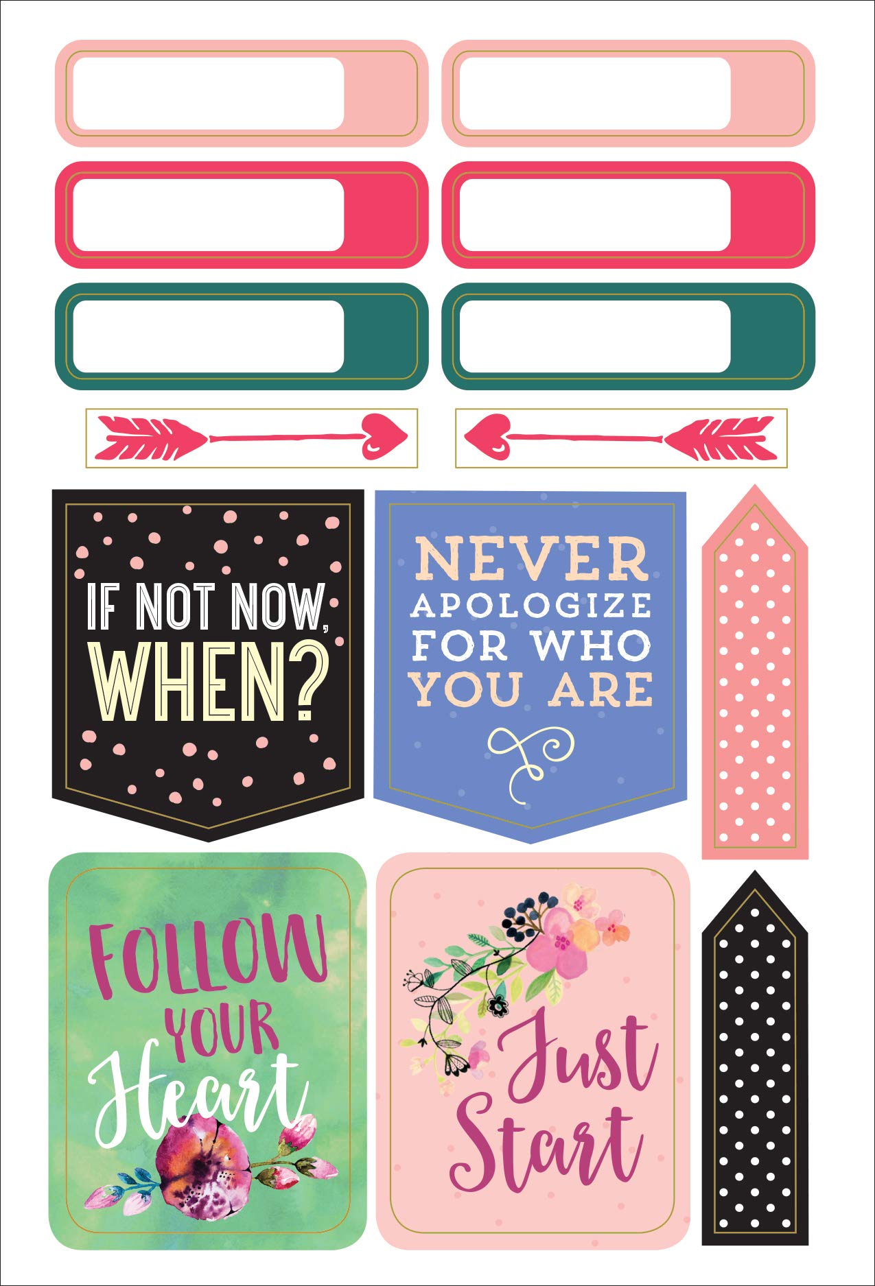 Essential 2019 Weekly Planner Stickers - She Believed She Could (Set of 160 Stickers)