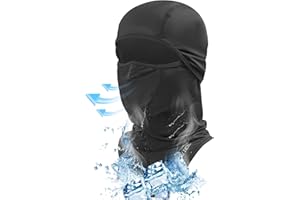1TG Tactical Summer Balaclava Full Face Mask - UV Protection Cooling Neck Gaiter, Breathable Full Head Scarf Windproof Face Cover for Men and Women for Ski Motorcycle Travel Hiking Black