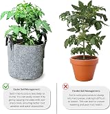 Growcery 5 Pack Fabric Plant Growing Bags 8L 12L 16L 20L Heavy Duty view 8