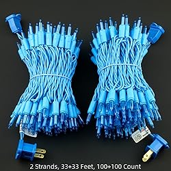 YULETIME 200 Blue LED Christmas Lights with Blue