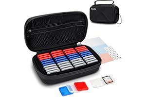 EVA PU SD Card Case with 40 PCS Individual Plastic Memory Card Holder for 40 SD SDXC SDHC Cards,Dual Protect Water-Resistant 