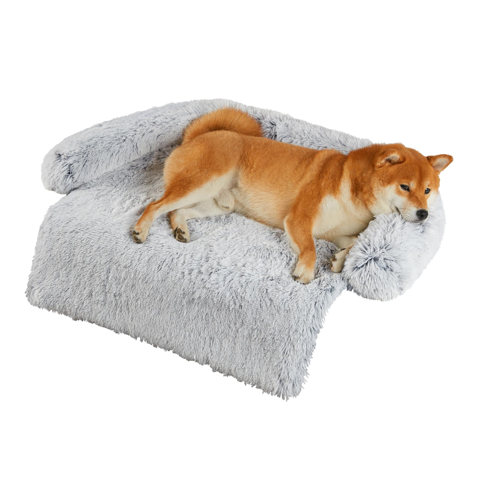 Photo 1 of Codi Calming Dog Bed for Couch – Anti-Anxiety Sofa Protector Mat for Medium Dogs, 35''x31''x5'', Machine Washable, Fluffy & Cozy with Non-Slip Bottom, Light Grey