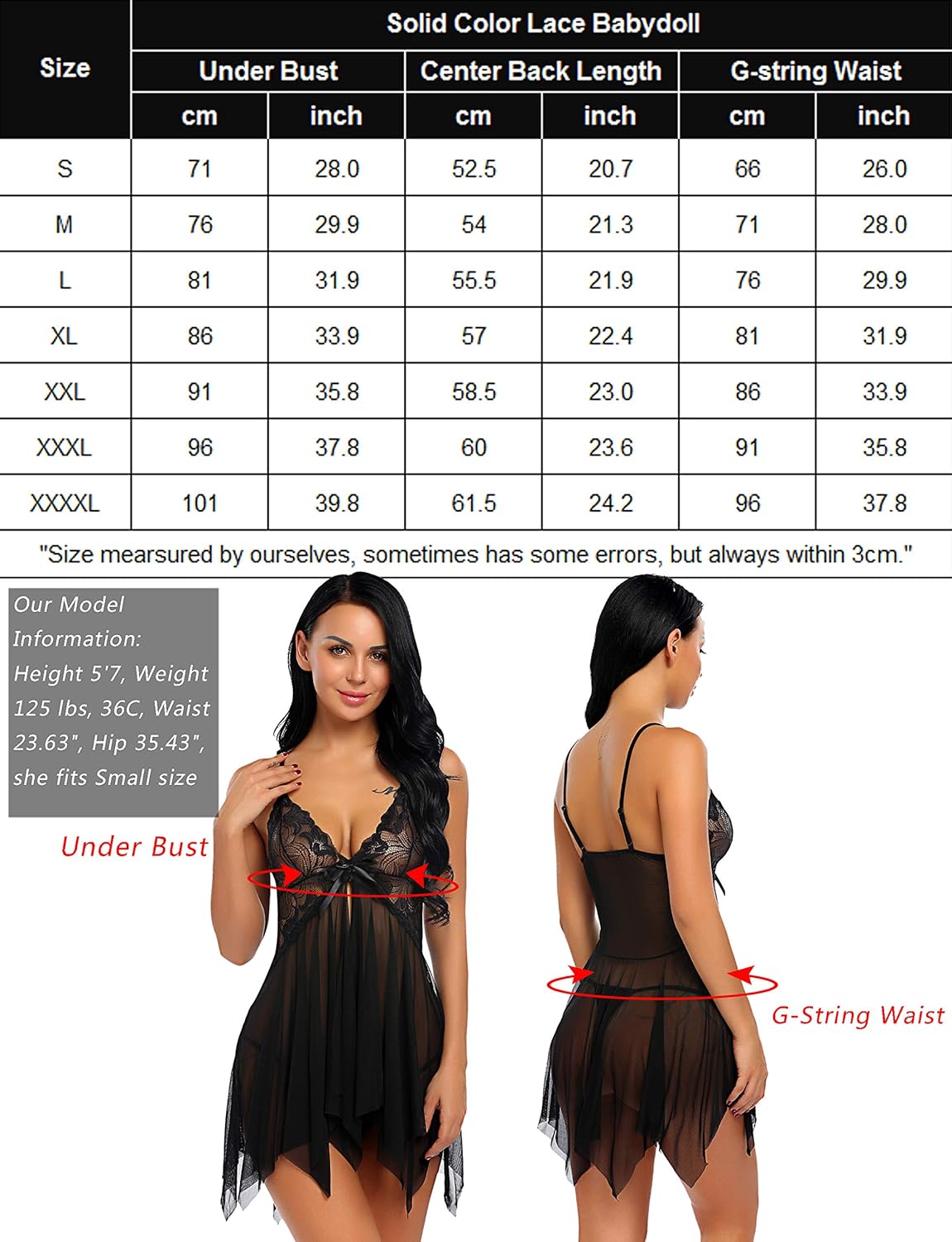 Avidlove Women Lingerie Lace Babydoll V Neck Sleepwear Strap Chemise at  Women’s Clothing store