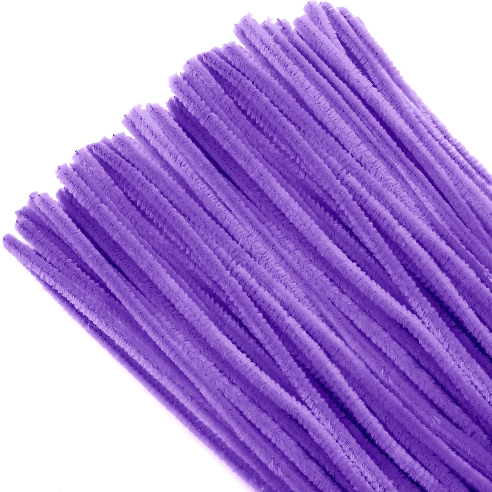 TOAOB 100pcs Purple Pipe Cleaners for Craft 30cm Long Chenille Stem 6mm Thick Fuzzy Sticks Craft Supplies for DIY Flowers Projects Home Decorations