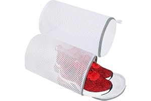 Vivifying Shoe Washing Machine Bag, 2 Pack Honeycomb Mesh Laundry Bag with Zipper for Sneakers, Running Shoes, Sock, Bras, Delicates and Toys