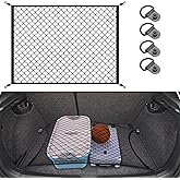 Kaskawise Elastic Cargo Net for SUV,Universal Truck Net Organizer with Storage Bag,32"x24" Stretch to 56"x42" Small Cargo NetBungee Mesh Cargo Hold for Car,Truck,Pickup,RV,Road Trip Essentials