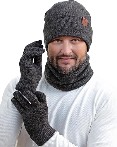Gloves Scarf And Beanie Set Mens Winter Beanie Hat Scarf