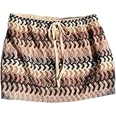 Milumia Women's Boho Crochet Knit Mini Skirt Summer Beach Vacation Short Cover Up Skirts
