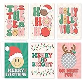 Hadley Designs Blank Christmas Cards With Envelopes - 24 Winter Holiday Cards With Envelopes, Business Happy Holidays Card Bulk, Retro Seasons Greeting Card for Family & Friends, Designed in USA