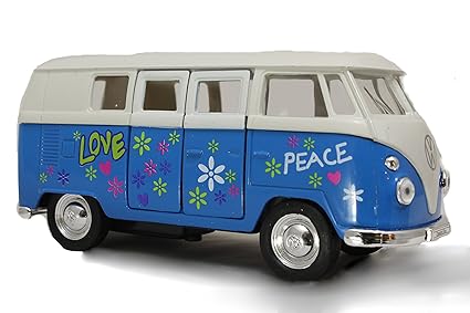 Schaepers Kaleidoskope Modellauto / Hippie Bus / Bulli / mit Rückzugantrieb / ca. 12 cm / DREI Farben / Rot / Orange / oder B