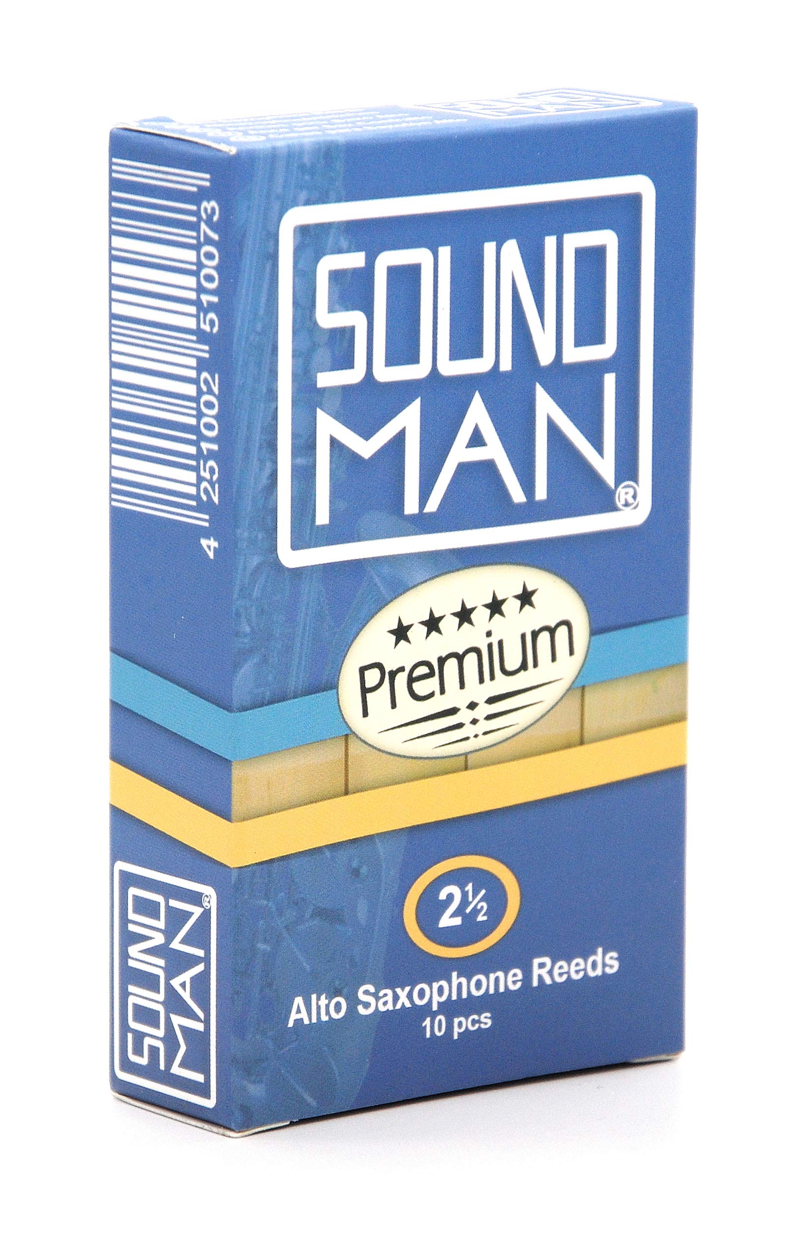 Soundman® Reeds for Alto Saxophone Reeds Alto Saxophone Saxophone Reeds Saxophone Reeds Saxophone Reeds Reeds 1 Box 10 Pieces (2.5)