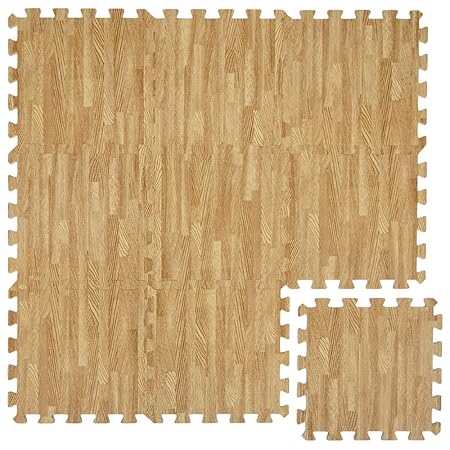 LittleTom Baby Puzzlematte Ab Null Kinder Spielmatte Eva Krabbelmatte Holz-Optik