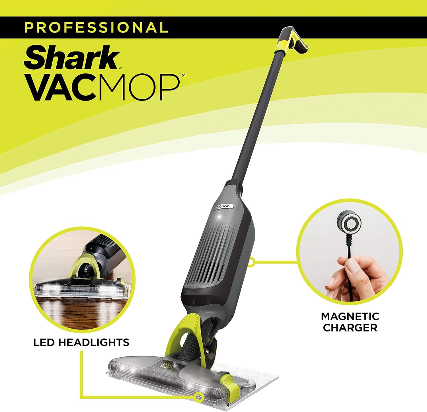 Shark VM252 VACMOP Pro Cordless Hard Floor Vacuum Mop with Disposable Pad, Charcoal Gray: Home & Kitchen