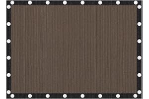 VOXBIN 90% Shade Cloth 10×20 FT with Grommets, Outdoor Sun Shade Cloth UV Block Shade Fabric for Patio, Backyards, Carport, Garden, Mocha