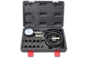 DKWOESHG Oil Pressure Tester Kit 0-140 PSI, Professional Engine Oil Pressure Gauge Diagnostic Tool for Cars, Trucks, ATVs, Motorcycles - Universal Fit, Accurate Measurement
