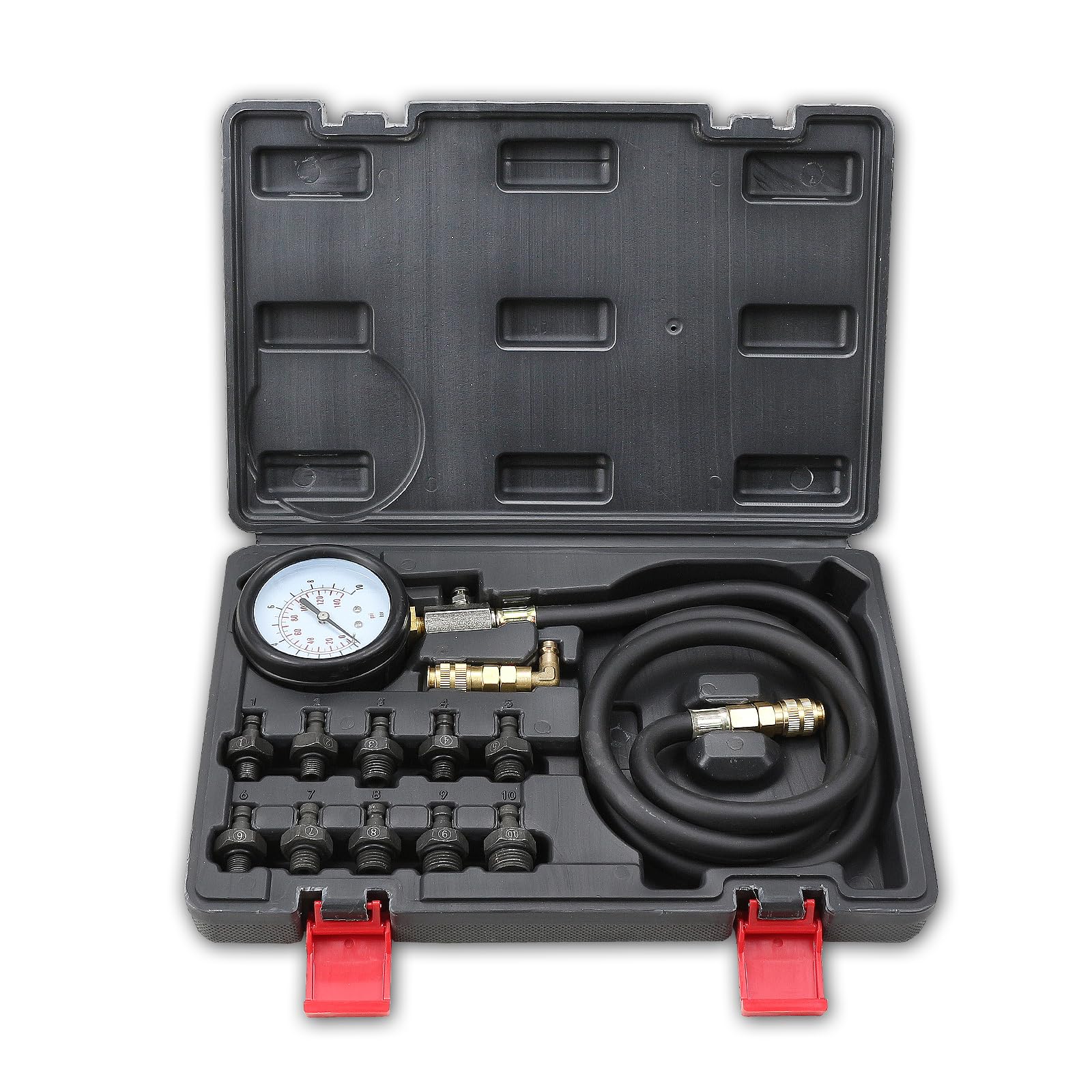 Engine Oil Pressure Test Kit - 0-140 PSI Gauge with