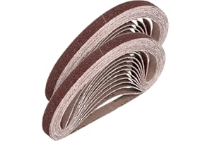 HARFINGTON 1/2 x 18 Inch Sanding Belts, 50 Pcs 60 Grits Aluminum Oxide Abrasive Belt Sander File Belt for Woodworking, Metal 