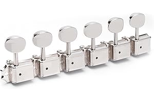 Gotoh Locking Vintage Oval Knob 6-In-Line Tuners, Nickel