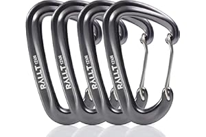 Rallt Carabiners 12kN- Heavy Duty Carabiner Clip for Hiking, Hammock, Backpacking- Lightweight, No Rust Aluminum Camping Accessories