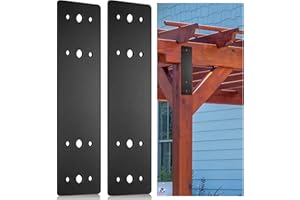 WLLEYAY 2 Pcs 11.8"x3" Straight Steel Flat Plate, Heavy Duty Thickening Mending Plate with Rust-Resistant Powder-Coated Joining Brackets, I Shape Strap Metal Plate with Holes Fit 4x4,6x6 for Truss Framing