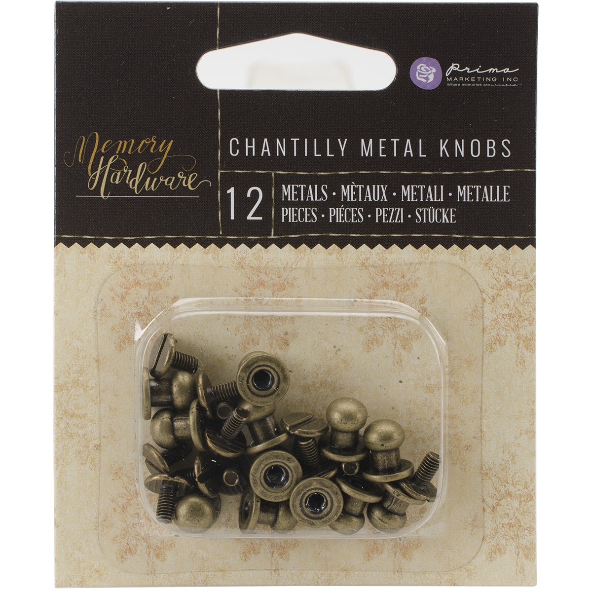 Prima Marketing Memory Hardware Embellishments-Metal Knobs, 1