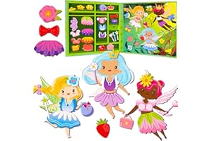 QUOKKA Magnetic Dress-Up Dolls for Girls Boys with 35 Magnetic Pieces - Creative Magnetic Play Set for Home or Travel - Perfect Paper Dolls for Ages 3 and Up, Boost Storytelling with Fairies
