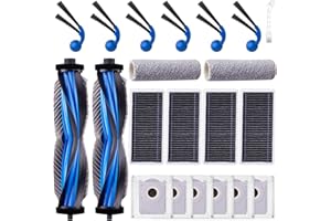 EOVWAEO 21 Pack Accessories Kit for ECOVACS DEEBOT T80 Omni Robot Vacuum, Replacement Parts 2 Anti Tangle Main Brush 2 Roller Mop 6 Dust Bags 6 Sidebrush 4 Filter 1 Cleaning Brush