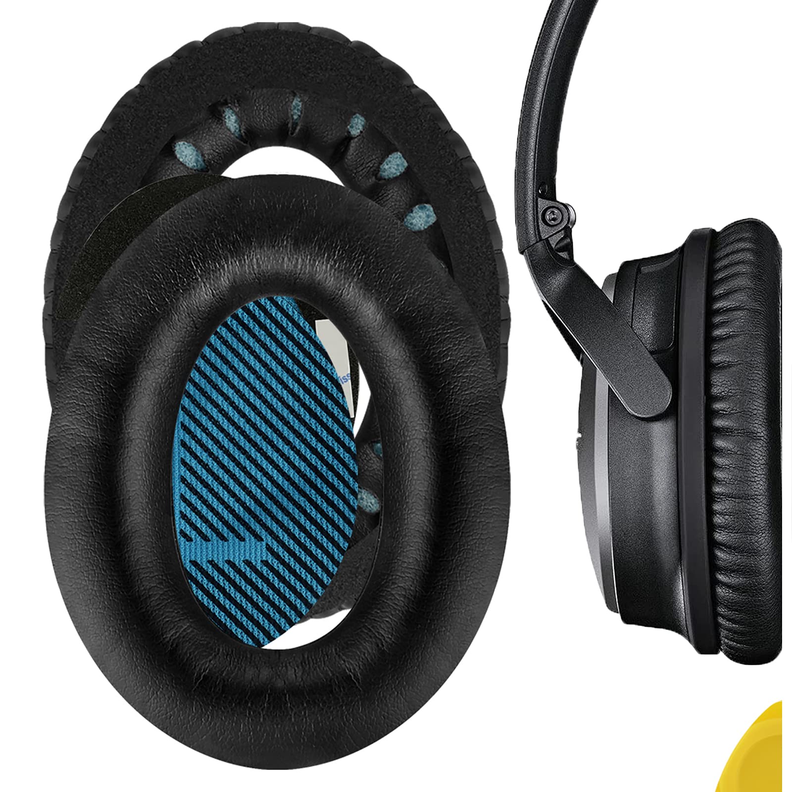 Geekria Replacement Ear Pads for Bose QuietComfort 25, SoundLink Around Ear Headphones Ear Cushions, Repair Parts (Black)