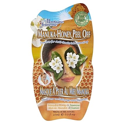 3 Sachets Of Montagne Jeunesse 7th Heaven Manuka Honey Peel Off Face Mask 10ml For Combination Skin