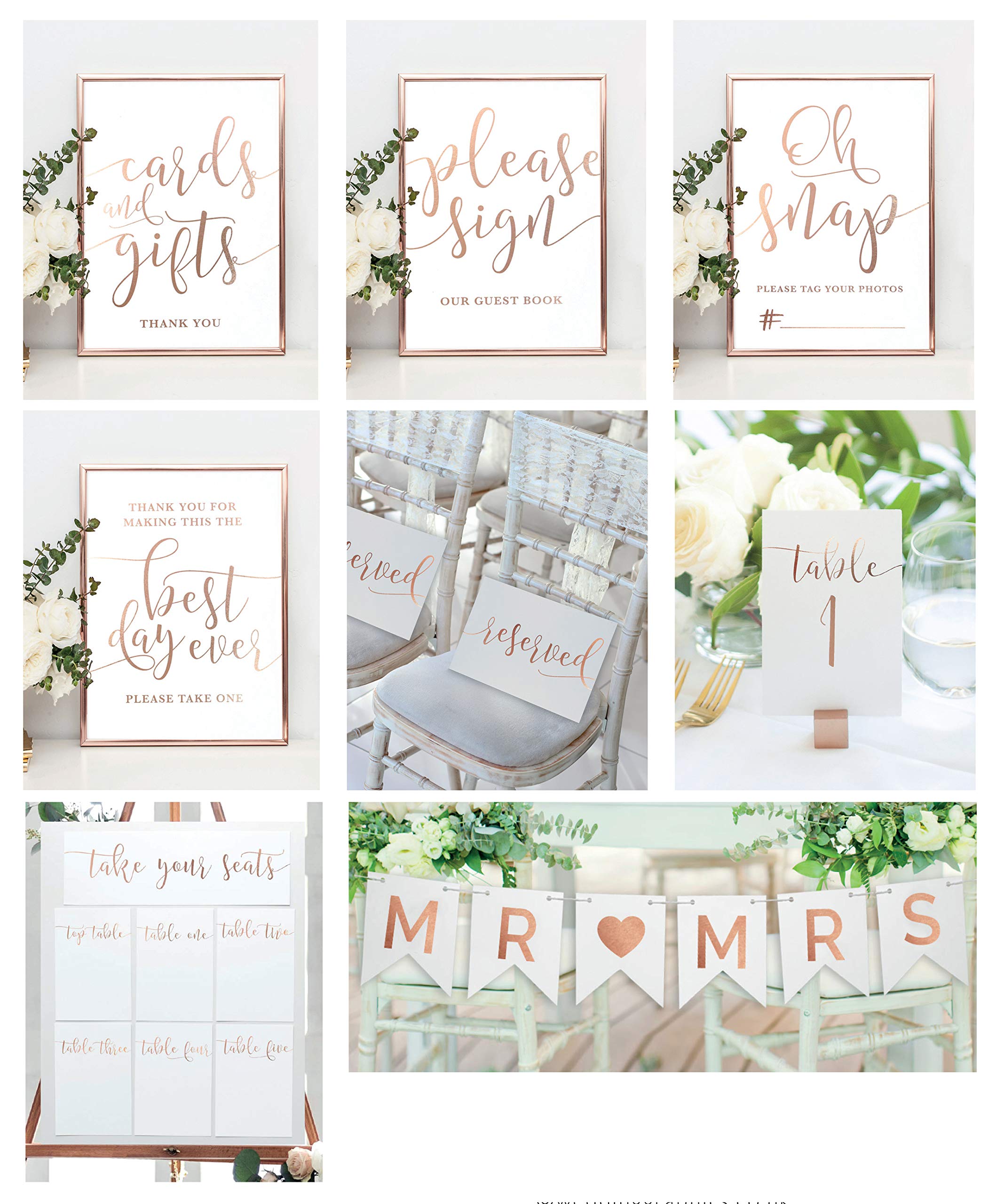 Party Pack 2 - The Script Collection | A5 Signs - Wedding Reception Essentials (Rose Gold)