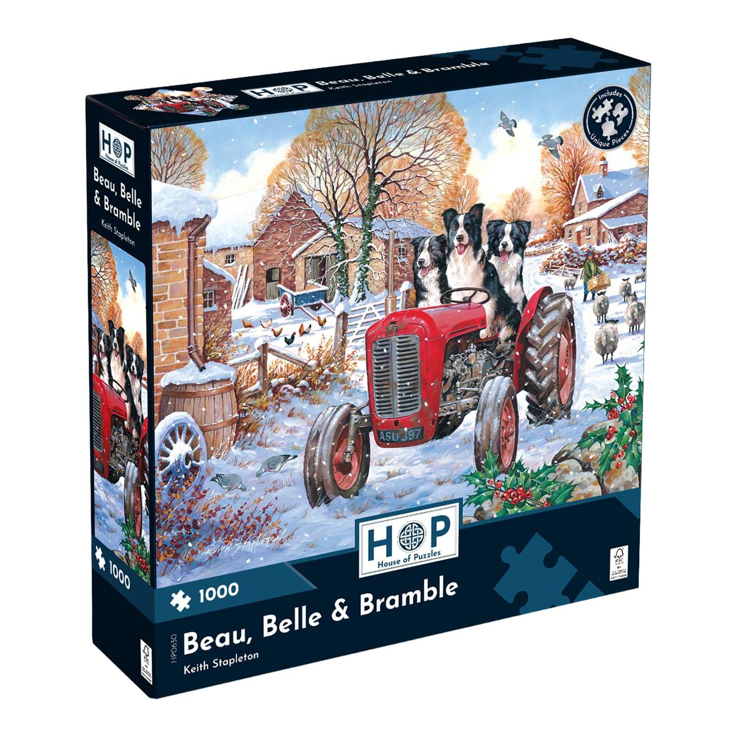 The House of Puzzles - Beau, Belle & Bramble Jigsaw - 1000 Piece Jigsaws For Adults, Artist Illustrated, Scenic Landscape, Deluxe Puzzle Gifts