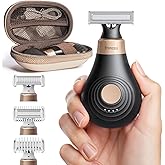 Trimcoo Mini Bikini Trimmer for Women - Intimate Pubic Hair Removal, Electric Body Groomer, Small Portable Wet/Dry Shaver, Magnetic Blade, USB-C Rechargeable with Travel Case, Easy to Clean (Black)