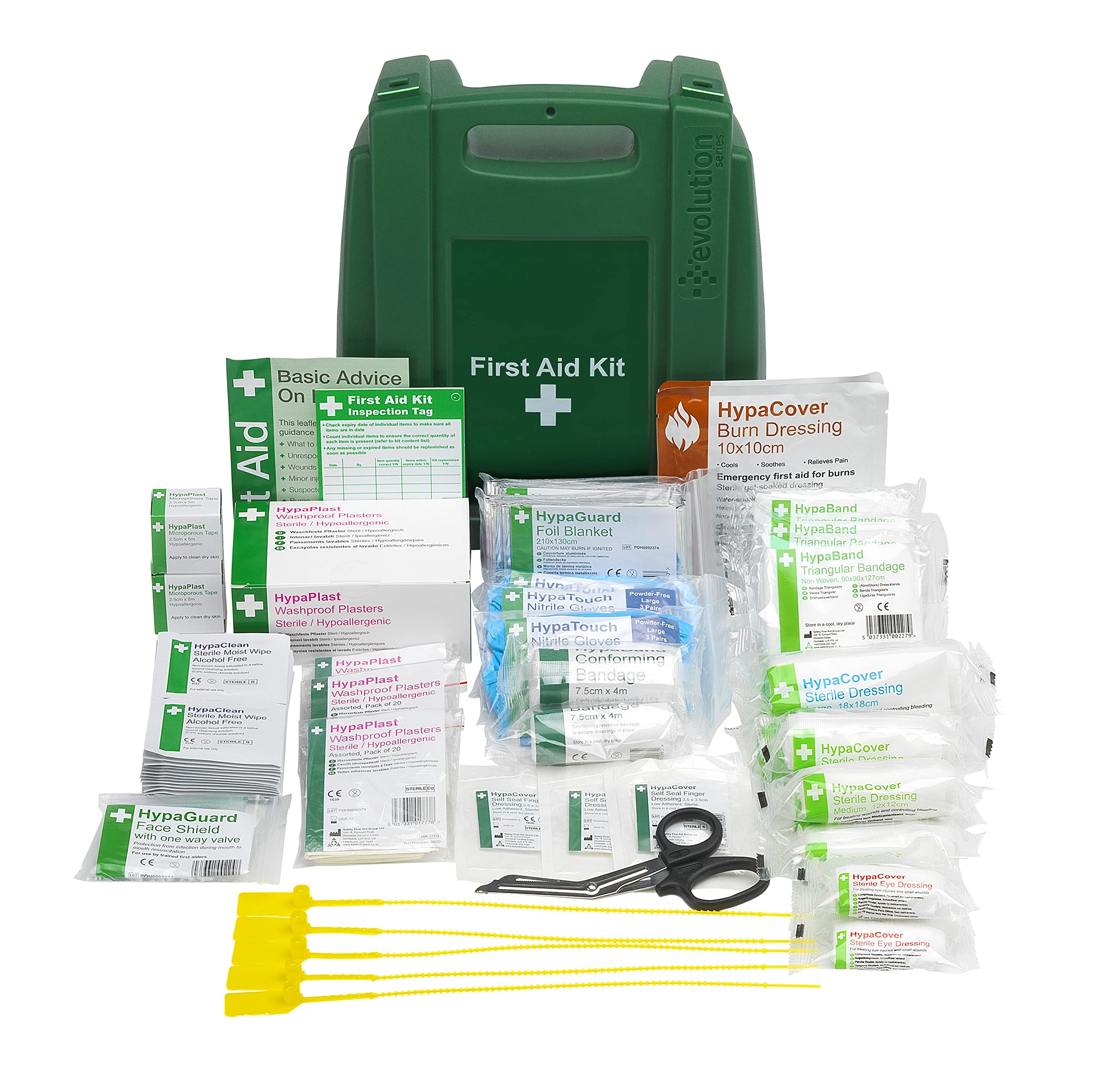 Safety First Aid Group Workplace First Aid Kit British Standard (Medium 25-100 Persons) Wall Mountable with Inspection Tags and Extra Plasters