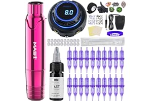 Mast Tattoo Machine Kit Rotary P10 Pen Halo Power Supply Pro Cartridges Needles (TZ367)