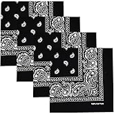 Gorgeous Island 4 Pack 100% Cotton Bandanas 22x22 inches - Multi-Purpose Square Scarfs for Men & Women, Headbands, Face Cover