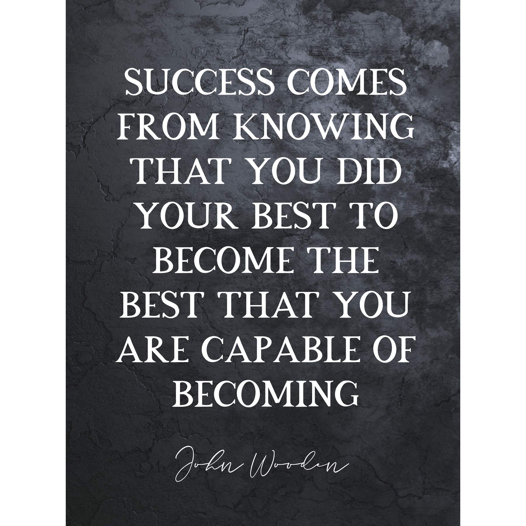 Artery8 Slate Quote John Wooden Success Your Best Basketball Coach Premium Wall Art Canvas Print 18X24 Inch