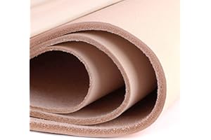 UOWUOIW Veg Tan Leather Tooling Sheets, 2pc Premium 8X12 Inch Thick Leather Sheet for Crafts, 3-4 mm 8-9 OZ Thick Leather Hides Pieces for Leatherworking