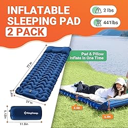 KingCamp Camping Sleeping Pad 2 Pack, Lightweight