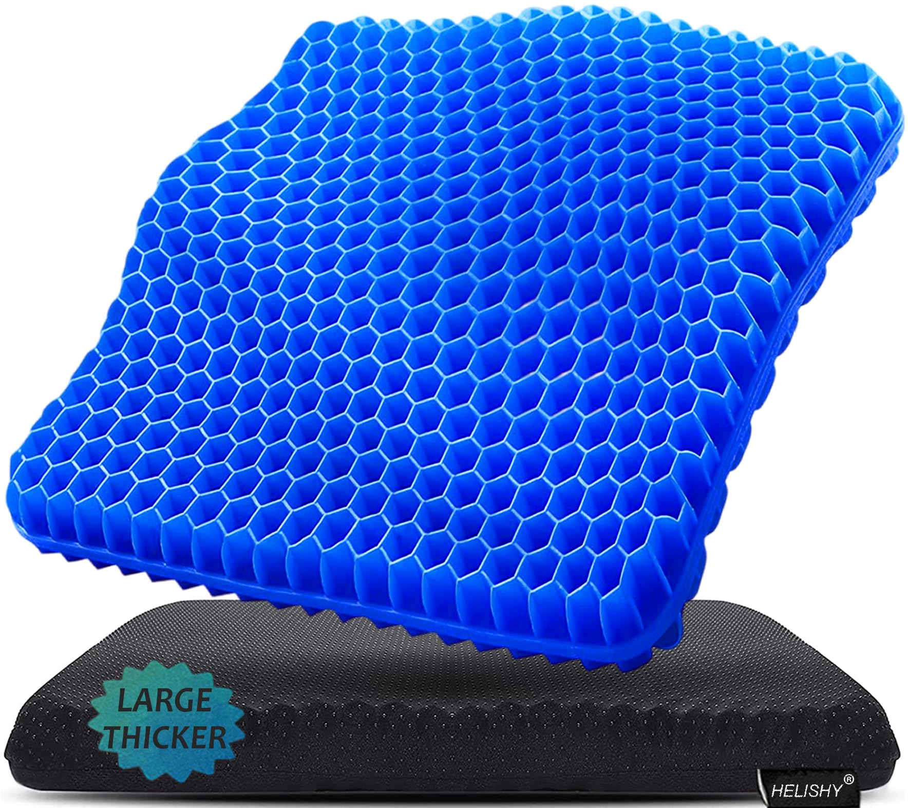 Photo 1 of Gel Seat Cushion for Long Sitting Pressure Relief (Super Large & Thick) - Non-Slip Gel Chair Cushions for Back,Sciatica,Tailbone Pain Relief - Seat Cushion for Office Desk Chair,Car Seat,Wheelchair