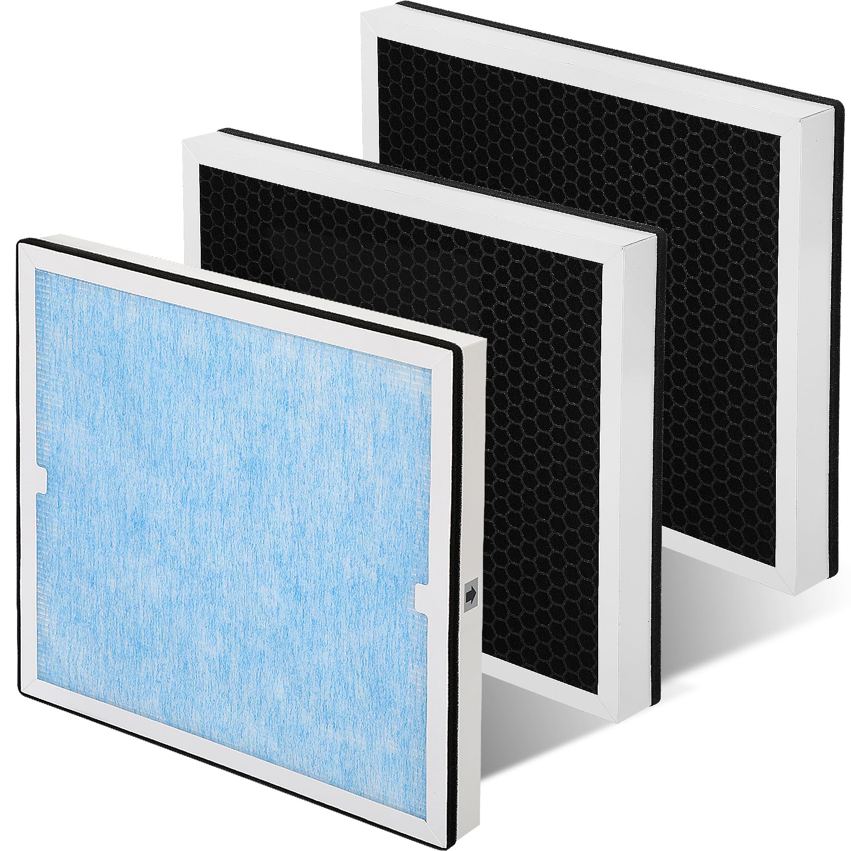 Photo 1 of 2-in-1 Filter Replacement Set for PureAiro HEPA Pro/Max Air Scrubber(Suitable for 770, 870, 970), 3 Pack HEPA & Activated Carbon 2-in-1 Filter, 99.97% filtration of contaminants down to 0.3 microns