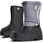 FREE SOLDIER Mens Snow Boots Insulated Waterproof Hiking Winter Shoes Nonslip Outdoor Ankle Cold Weather Boots with Warm Inner