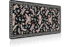 iCasso Cute Desk Matt for Desktop,Non-Slip Large Gaming Mouse Pad XXL,Anti-Slip Big Computer Mat with Stitched Edges,Soft Key