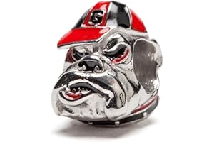 Stone Armory University of Georgia Bulldog Charms for Bracelets - Georgia Bulldogs Beads - Hypoallergenic Stainless Steel Charms - UGA Gifts for Women
