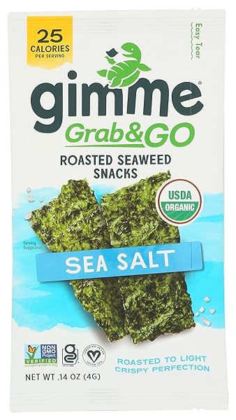 GIMME ORGANIC SEA SALT SEAWEED GRAB & GO SINGLES, 0.14 OZ