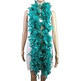 Flydreamfeathers 40 Gram 72" Long, Turkey Chandelle Feather Boa, Dancing Wedding Crafting Party Dress Up, Halloween Costume Decoration (Teal Color)