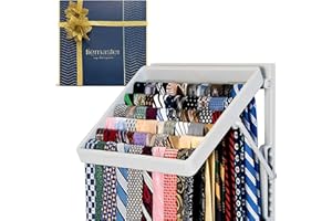 Tie rack closet organizer, the TieMaster holds up to 70 ties, 8 position, wall mounted, saves hanger rod space