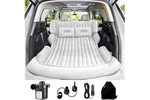 AearKing SUV Air Mattress, Thickened Car Air Mattress, SUV Mattress for Truck, Double-Sided Inflatable car Bed with 2 Pillows & Air Pump, Car Camping Mattress Back Seat, Inflatable Bed for Suvs