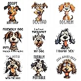 9pcs Dogs Dad Mom Iron on Transfers Heat Transfer Decals Iron on Transfers for T Shirts Patches Sticker for Clothes Pillow Covers DIY Appliques